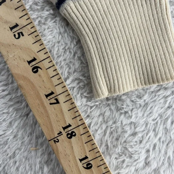 Burberry Brit Sweater Womens Large Striped Button Crewneck‎ Wool Cotton Pullover